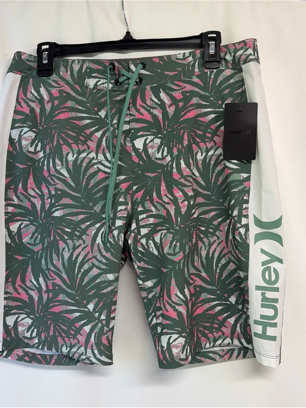 NEW Hurley Tropical Escape Paradise Men's Size 32 Green Board Shorts Swim Trunks
